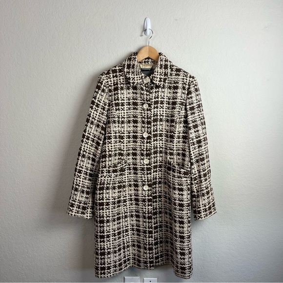 Ann Taylor Coat Plaid Jacket Collared Tweed - Picture 15 of 15